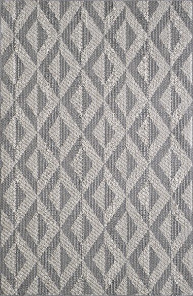 Modern/Bohemian/Indoor-Outdoor Grey/Silver Area Rug: Madison Terrarium 13209576: Grey (Power-Loomed Area Rug)