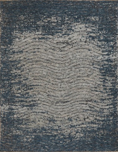 Bohemian/Transitional Grey/Silver Wool Area Rug: Mafi Signature Amazon AMZ-508 (Hand-Knotted Area Rug)