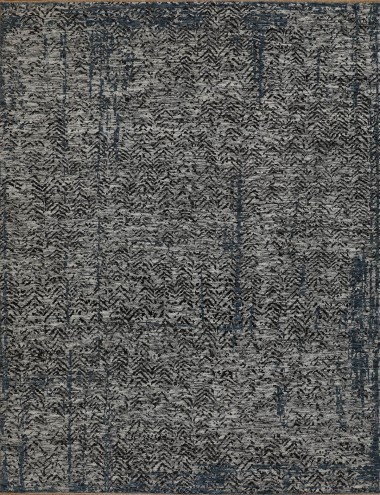 Bohemian/Transitional Grey/Silver Wool Area Rug: Mafi Signature Amazon AMZ-511 (Hand-Knotted Area Rug)