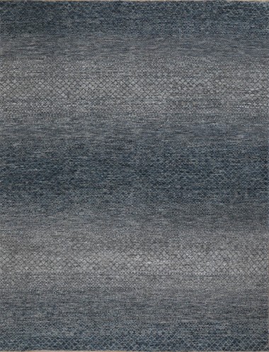 Bohemian/Transitional Blue/Navy Wool Area Rug: Mafi Signature Amazon AMZ-516 (Hand-Knotted Area Rug)