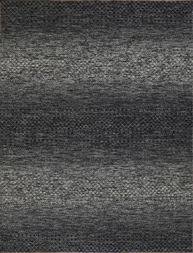 Bohemian/Transitional Charcoal/Black Wool Area Rug: Mafi Signature Amazon AMZ-518 (Hand-Knotted Area Rug)