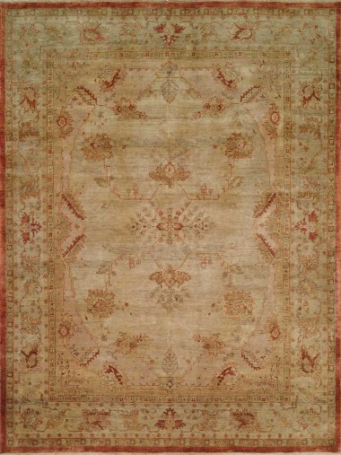 Traditional Beige/Tan Wool Area Rug: Regal Archimedes 181959: Beige (Hand-Knotted Area Rug)