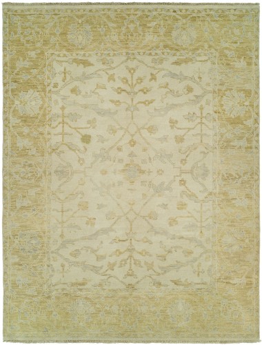 Traditional Ivory Wool Area Rug: Silk Road Arwen 19170 (Hand-Knotted Area Rug)