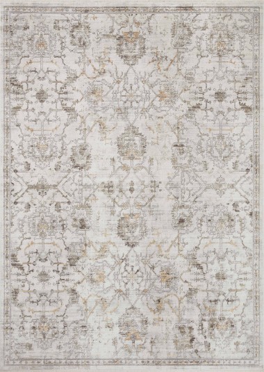 Traditional White/Ivory Area Rug: Allure Bright Nydra 1230 (Power-Loomed Area Rug)