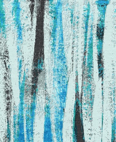 Modern/Transitional Blue/Navy Wool Area Rug: Third and Wall Corrie LaVelle Blues and White ULAV-157 (Hand-Knotted Area Rug)