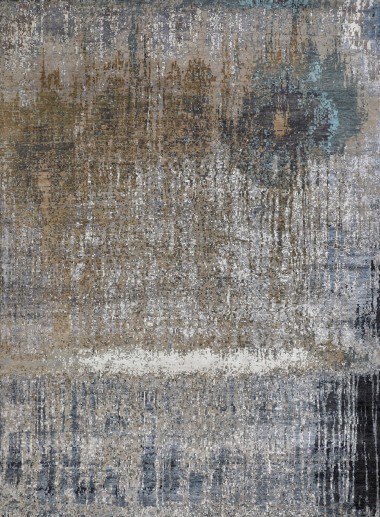 Transitional/Modern Blue/Navy Wool Area Rug: Mafi Signature Cosmos COM-452 (Hand-Knotted Area Rug)