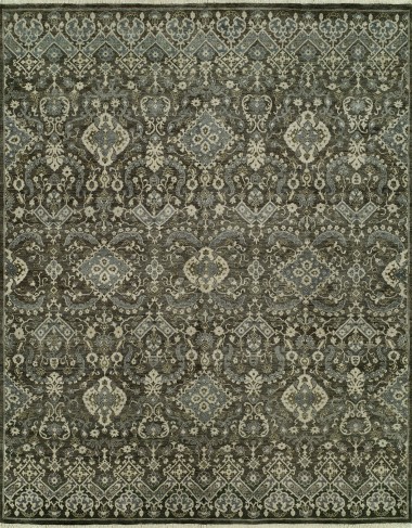 Traditional Grey/Silver Wool Area Rug: Regal Destiny Luster 184111: Granite/Brown (Hand-Knotted Area Rug)