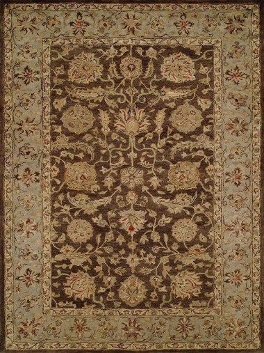 Traditional Brown Wool Area Rug: Regal Emporium 185092: Brown/Blue (Hand-Tufted Area Rug)