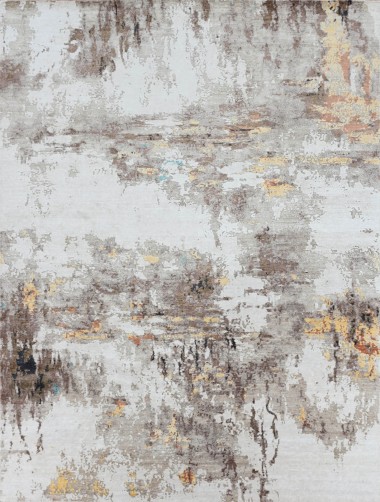 Modern/Transitional Beige/Tan Wool Area Rug: Mafi Signature Cocoon HBS-5379 (Hand-Knotted Area Rug)