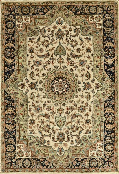 Traditional Beige/Tan Wool Area Rug: Mafi Signature Khanna KH-1336 (Hand-Knotted Area Rug)