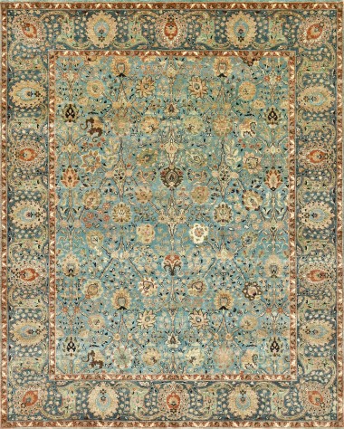 Traditional Blue/Navy Wool Area Rug: Mafi Signature Khanna KH-1343 (Hand-Knotted Area Rug)
