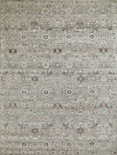 Traditional Grey/Silver Wool Area Rug: Mafi Signature Legacy LEG-103 (Hand-Knotted Area Rug)