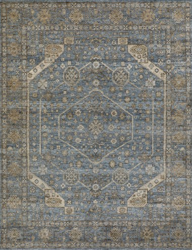 Traditional Blue/Navy Wool Area Rug: Mafi Signature Legacy LEG-105 (Hand-Knotted Area Rug)
