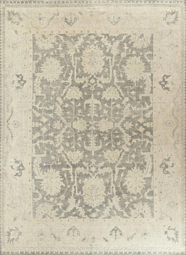 Traditional Grey/Silver Wool Area Rug: Mafi Signature Lilah LL-126 (Hand-Knotted Area Rug)