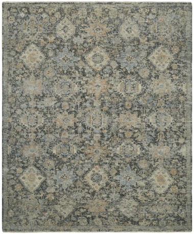 Traditional Charcoal/Black Wool Area Rug: Regal Lake Roosevelt 1812908: Graphite (Hand-Knotted Area Rug)