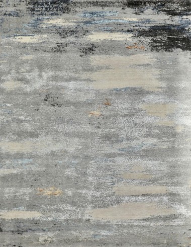 Modern Grey/Silver Wool Area Rug: Mafi Signature Hudson MDC-1442 (Hand-Knotted Area Rug)