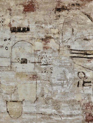 Modern Beige/Tan Wool Area Rug: Mafi Signature Hudson MDC-1481 (Hand-Knotted Area Rug)