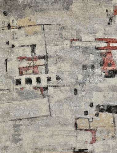 Modern Grey/Silver Wool Area Rug: Mafi Signature Hudson MDC-1494 (Hand-Knotted Area Rug)