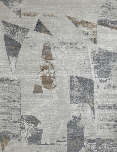 Transitional/Modern Grey/Silver Wool Area Rug: Mafi Signature Modi MDC-1562 (Hand-Knotted Area Rug)
