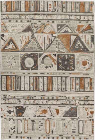 Modern/Bohemian Beige/Tan Wool Area Rug: West Lake Nimesha 23144056: Beige/Multi (Handmade Area Rug)_Modern/Bohemian Beige/Tan Wool Area Rug: West Lake Nimesha 23144056: Beige/Multi (Handmade Area Rug)
