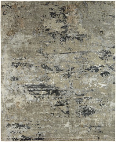 Transitional/Modern Grey/Silver Wool Area Rug: Regal New Love 1814783: Sandstorm Grey (Hand-Knotted Area Rug)
