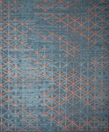 Modern Blue/Navy Wool Area Rug: Jakarta Riley 101862 (Hand-Knotted Area Rug)_Modern Blue/Navy Wool Area Rug: Jakarta Riley 101862 (Hand-Knotted Area Rug)_Modern Blue/Navy Wool Area Rug: Jakarta Riley 101862 (Hand-Knotted Area Rug)