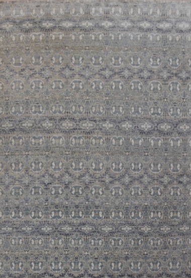 Transitional/Modern Grey/Silver Area Rug: Mafi Signature Soft Melody SM-35 (Hand-Knotted Area Rug)