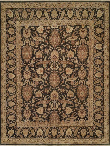Traditional Charcoal/Black Wool Area Rug: Regal Sierra Nevada 1819248: Charcoal (Hand-Knotted Area Rug)