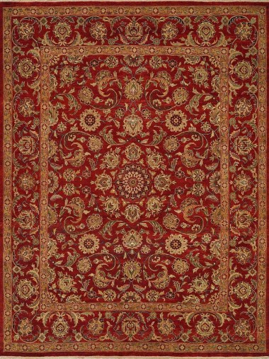 Traditional Red/Burgundy Wool Area Rug: Regal Sierra Nevada 1819548: Burgundy (Hand-Knotted Area Rug)