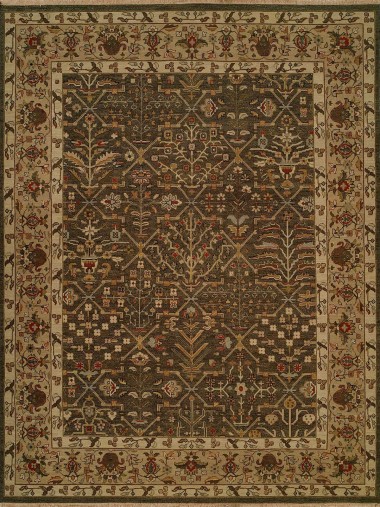 Regal | Sudan | 1819851: Charcoal/Tan area rug Traditional/Bohemian Charcoal/Black Wool Area Rug: Regal Sudan 1819851: Charcoal/Tan (Handmade Area Rug)