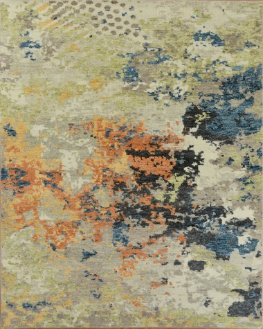 Transitional/Modern Beige/Tan Wool Area Rug: Mafi Signature Tribal Nuvo TB-5073 (Hand-Knotted Area Rug)