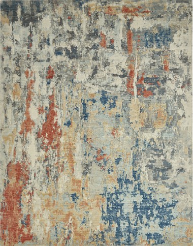 Regal | Vancouver Nights | 1822004: Rust/Blues area rug Transitional/Modern Orange/Rust Wool Area Rug: Regal Vancouver Nights 1822004: Rust/Blues (Power-Loomed Area Rug)