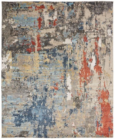 Transitional/Modern Multi Wool Area Rug: Regal Zanza Flourish 1826615: Multi (Hand-Knotted Area Rug)