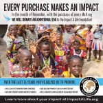 In the month of November, with the purchase of every Mafi rug WE WILL DONATE AN ADDITIONAL $50 to the Impact A Life Foundation!