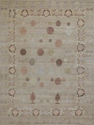 Bohemian Beige/Tan Wool Area Rug: Mafi Signature Limited Edition AD-104 (Hand-Crafted Area Rug)