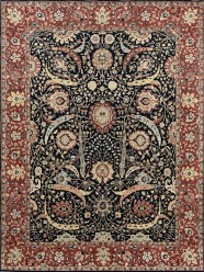 Traditional Blue/Navy Wool Area Rug: Mafi Signature Limited Edition AK-409 (Hand-Knotted Area Rug)