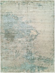 Modern/Transitional Light Blue Wool Area Rug: Silk Road Avia 191987 (Hand-Knotted Area Rug)