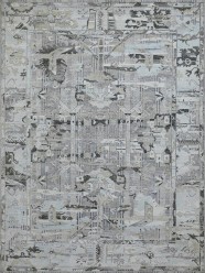 Bohemian Grey/Silver Wool Area Rug: Mafi Signature Limited Edition BDW-102 (Hand-Crafted Area Rug)