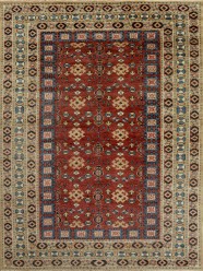 Traditional/Bohemian Orange/Rust Wool Area Rug: Mafi Signature Tribal BE-04 (Hand-Knotted Area Rug)