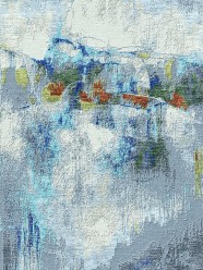 Modern/Transitional Blue/Navy Wool Area Rug: Third and Wall Scott Brems Crossing UBRM-162 (Hand-Knotted Area Rug)