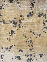Contemporary Yellow/Gold Wool Area Rug: Modern Masters Art Nouveau Dazzling 13040: Gold (Hand-Knotted Area Rug)