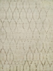 Modern Ivory/White Area Rug: Regal Infusion 189749: Cream (Hand-Knotted Area Rug)