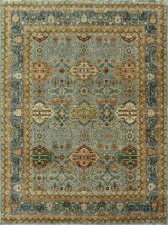Traditional Blue/Navy Wool Area Rug: Mafi Signature Khanna KH-1158 (Hand-Knotted Area Rug)