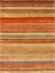 Bohemian/Transitional Orange/Rust Wool Area Rug: Mafi Signature Lori LB-765 (Hand-Knotted Area Rug)