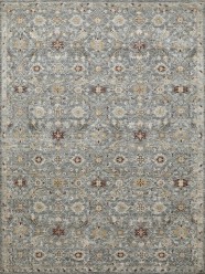 Traditional Grey/Silver Wool Area Rug: Mafi Signature Legacy LEG-103 (Hand-Knotted Area Rug)