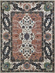 Traditional Orange/Rust Wool Area Rug: Mafi Signature Mashad MASHAD-2516 (Hand-Knotted Area Rug)