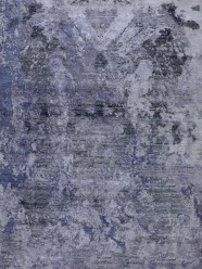 Transitional/Modern Grey/Silver Wool Area Rug: Mafi Signature Manhattan MDC-820 (Hand-Knotted Area Rug)