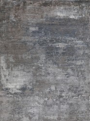 Transitional/Modern Grey/Silver Wool Area Rug: Mafi Signature Manhattan MDC-709 (Hand-Knotted Area Rug)