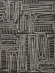 Traditional/Bohemian Charcoal/Black Wool Area Rug: Allure Natural Ombre 11450 (Hand-Knotted Area Rug)