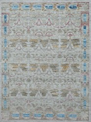 Traditional/Bohemian Beige/Tan Wool Area Rug: Mafi Signature Restoration OSE-201 (Hand-Knotted Area Rug)